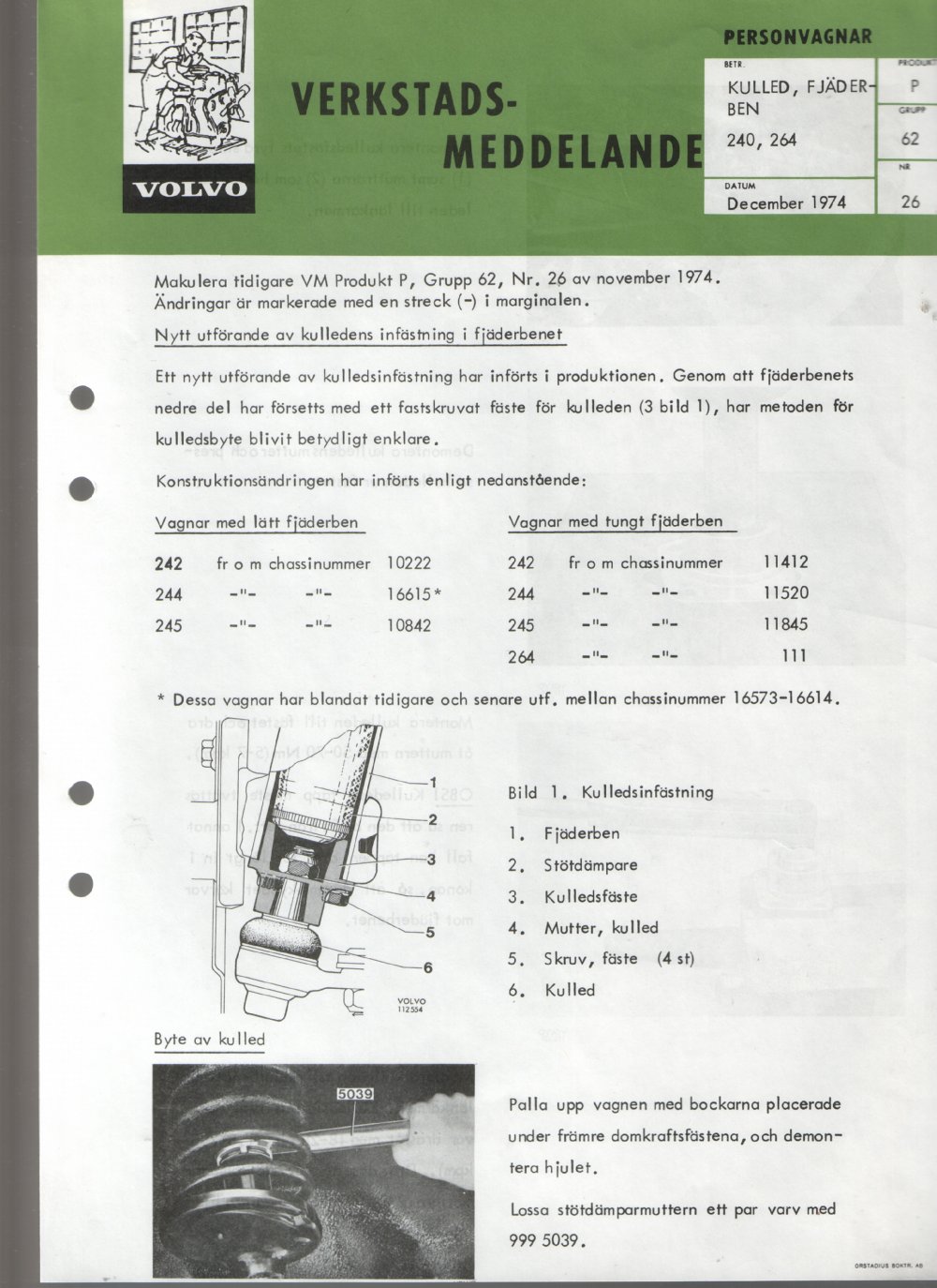 Verkstadsmeddelande/Work shop bulletins and Servicemeddelanden/Service bulletins for the following models: Volvo P1800, Volvo P1800S, Volvo P1800E, Volvo P1800ES, Volvo PV,Volvo PV 444, Volvo PV 544, Volvo Amazon, Volvo 120, Volvo 130, Volvo 220, Volvo 140 , Volvo 240, Volvo 164, Volvo 264 