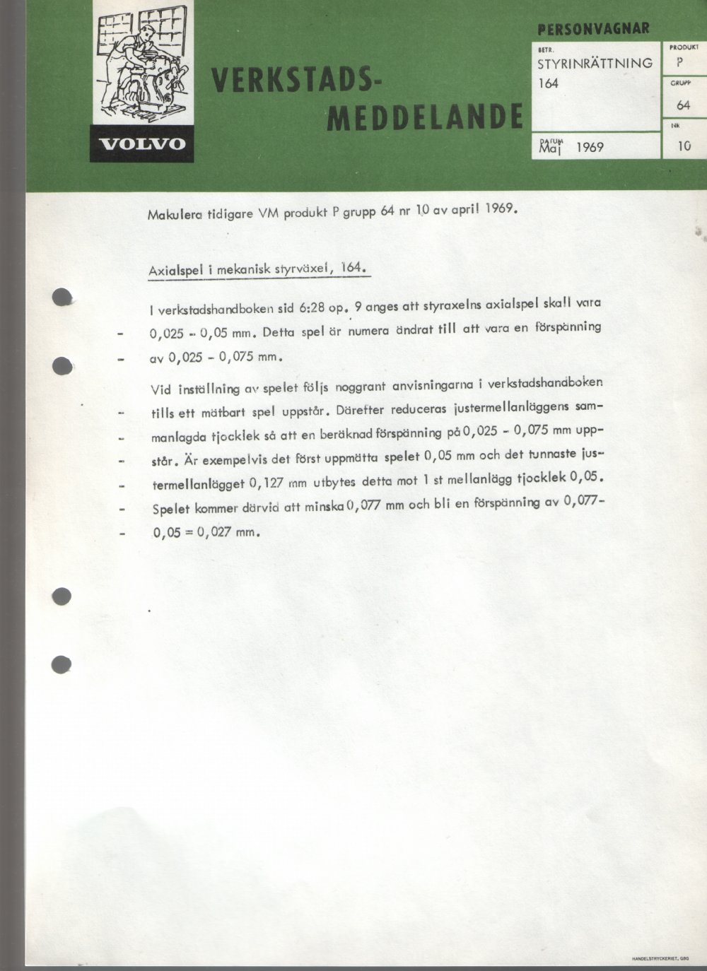 Verkstadsmeddelande/Work shop bulletins and Servicemeddelanden/Service bulletins for the following models: Volvo P1800, Volvo P1800S, Volvo P1800E, Volvo P1800ES, Volvo PV,Volvo PV 444, Volvo PV 544, Volvo Amazon, Volvo 120, Volvo 130, Volvo 220, Volvo 140 , Volvo 240, Volvo 164, Volvo 264 