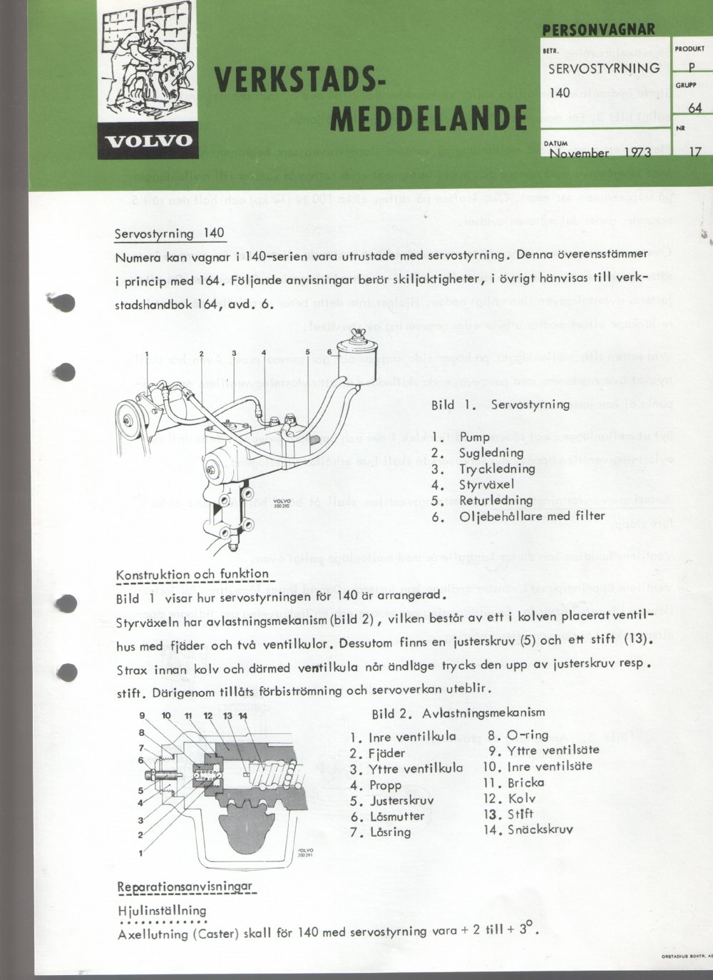 Verkstadsmeddelande/Work shop bulletins and Servicemeddelanden/Service bulletins for the following models: Volvo P1800, Volvo P1800S, Volvo P1800E, Volvo P1800ES, Volvo PV,Volvo PV 444, Volvo PV 544, Volvo Amazon, Volvo 120, Volvo 130, Volvo 220, Volvo 140 , Volvo 240, Volvo 164, Volvo 264 