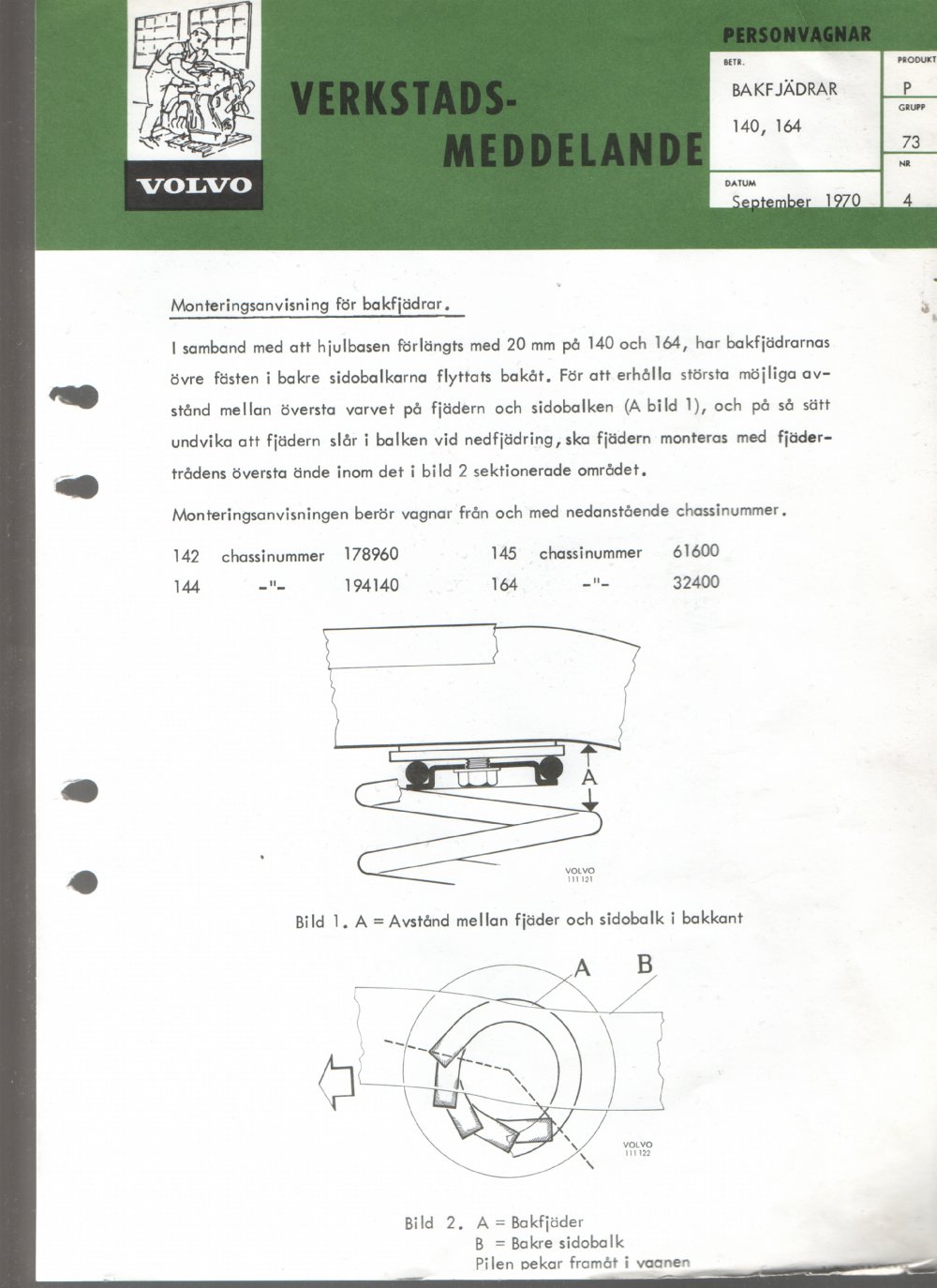 Verkstadsmeddelande/Work shop bulletins and Servicemeddelanden/Service bulletins for the following models: Volvo P1800, Volvo P1800S, Volvo P1800E, Volvo P1800ES, Volvo PV,Volvo PV 444, Volvo PV 544, Volvo Amazon, Volvo 120, Volvo 130, Volvo 220, Volvo 140 , Volvo 240, Volvo 164, Volvo 264 