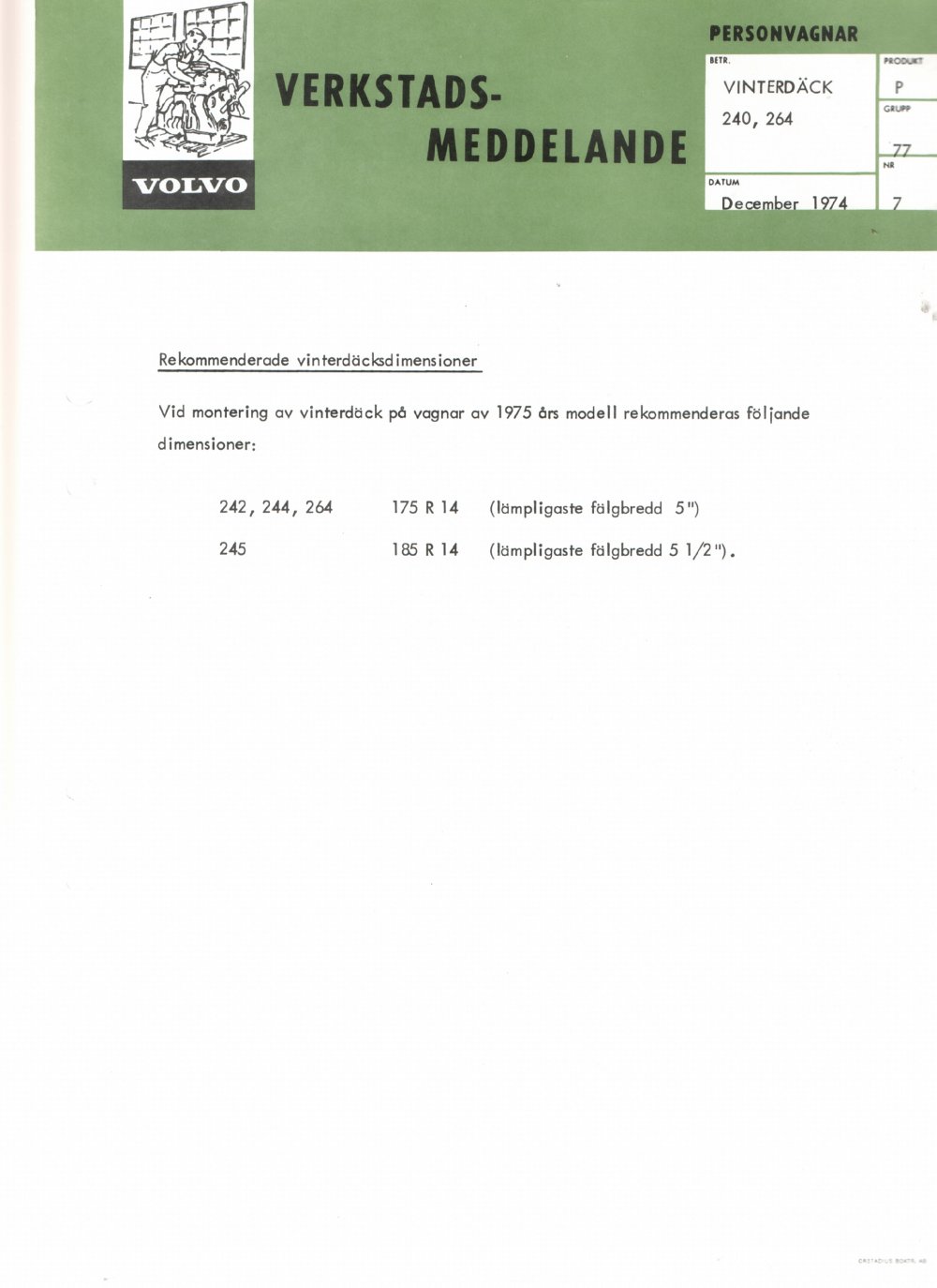 Verkstadsmeddelande/Work shop bulletins and Servicemeddelanden/Service bulletins for the following models: Volvo P1800, Volvo P1800S, Volvo P1800E, Volvo P1800ES, Volvo PV,Volvo PV 444, Volvo PV 544, Volvo Amazon, Volvo 120, Volvo 130, Volvo 220, Volvo 140 , Volvo 240, Volvo 164, Volvo 264 