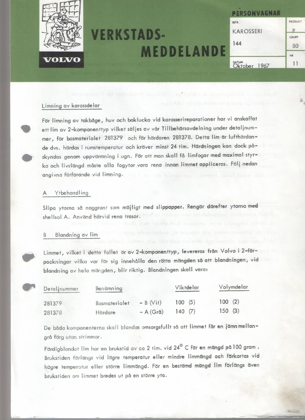 Verkstadsmeddelande/Work shop bulletins and Servicemeddelanden/Service bulletins for the following models: Volvo P1800, Volvo P1800S, Volvo P1800E, Volvo P1800ES, Volvo PV,Volvo PV 444, Volvo PV 544, Volvo Amazon, Volvo 120, Volvo 130, Volvo 220, Volvo 140 , Volvo 240, Volvo 164, Volvo 264 