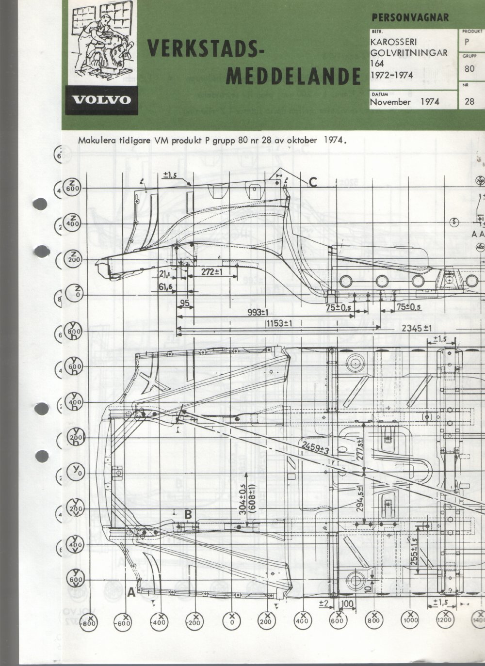 Verkstadsmeddelande/Work shop bulletins and Servicemeddelanden/Service bulletins for the following models: Volvo P1800, Volvo P1800S, Volvo P1800E, Volvo P1800ES, Volvo PV,Volvo PV 444, Volvo PV 544, Volvo Amazon, Volvo 120, Volvo 130, Volvo 220, Volvo 140 , Volvo 240, Volvo 164, Volvo 264 