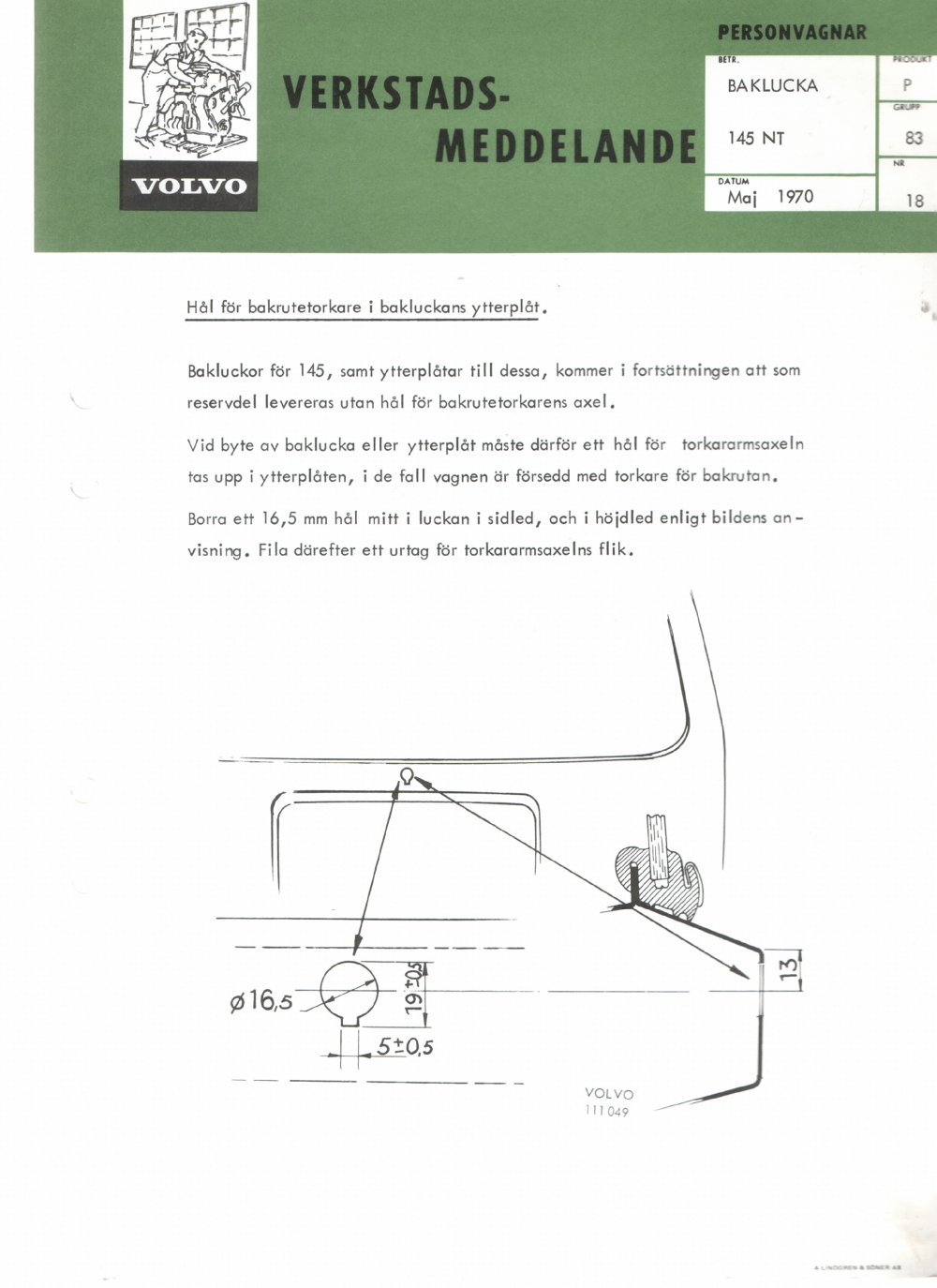 Verkstadsmeddelande/Work shop bulletins and Servicemeddelanden/Service bulletins for the following models: Volvo P1800, Volvo P1800S, Volvo P1800E, Volvo P1800ES, Volvo PV,Volvo PV 444, Volvo PV 544, Volvo Amazon, Volvo 120, Volvo 130, Volvo 220, Volvo 140 , Volvo 240, Volvo 164, Volvo 264 