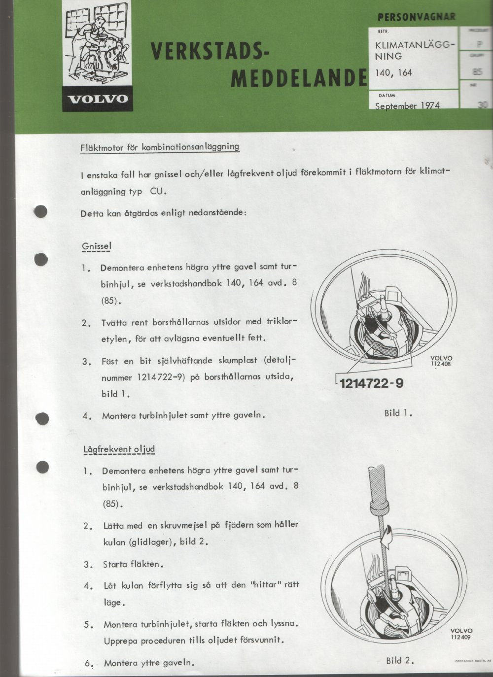Verkstadsmeddelande/Work shop bulletins and Servicemeddelanden/Service bulletins for the following models: Volvo P1800, Volvo P1800S, Volvo P1800E, Volvo P1800ES, Volvo PV,Volvo PV 444, Volvo PV 544, Volvo Amazon, Volvo 120, Volvo 130, Volvo 220, Volvo 140 , Volvo 240, Volvo 164, Volvo 264 