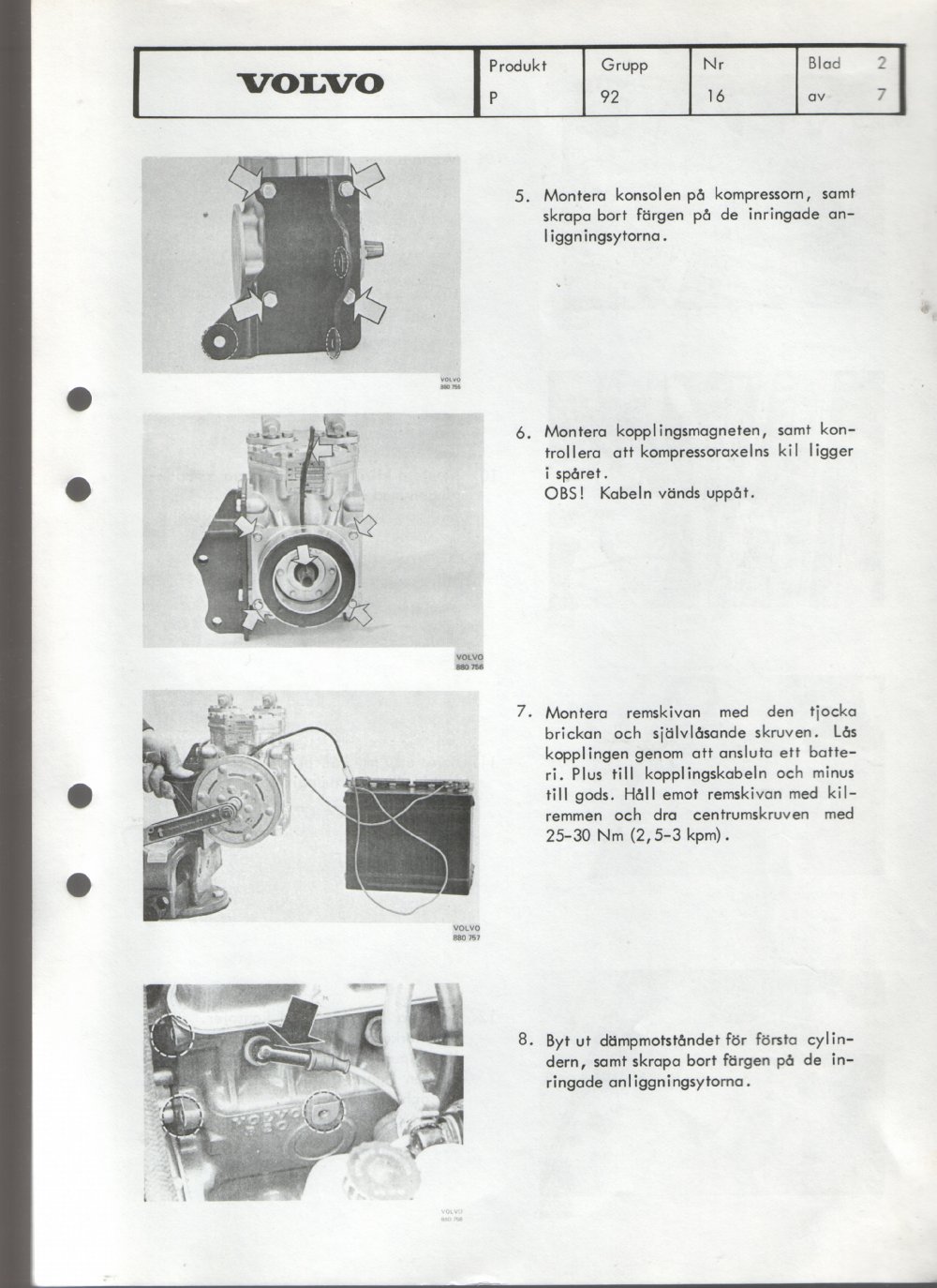 Verkstadsmeddelande/Work shop bulletins and Servicemeddelanden/Service bulletins for the following models: Volvo P1800, Volvo P1800S, Volvo P1800E, Volvo P1800ES, Volvo PV,Volvo PV 444, Volvo PV 544, Volvo Amazon, Volvo 120, Volvo 130, Volvo 220, Volvo 140 , Volvo 240, Volvo 164, Volvo 264 