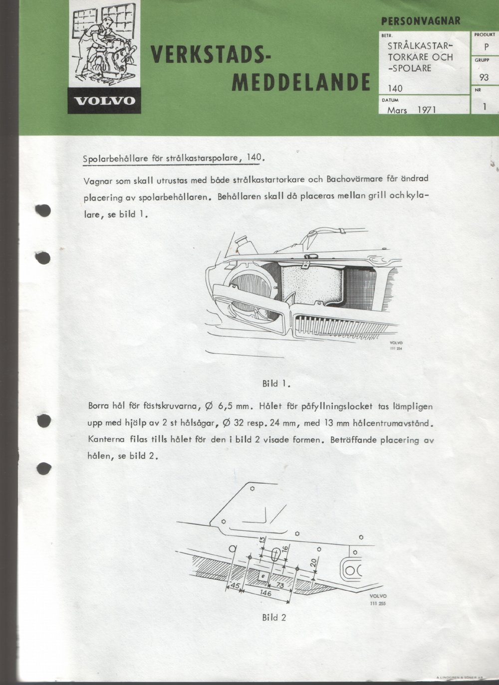 Verkstadsmeddelande/Work shop bulletins and Servicemeddelanden/Service bulletins for the following models: Volvo P1800, Volvo P1800S, Volvo P1800E, Volvo P1800ES, Volvo PV,Volvo PV 444, Volvo PV 544, Volvo Amazon, Volvo 120, Volvo 130, Volvo 220, Volvo 140 , Volvo 240, Volvo 164, Volvo 264 