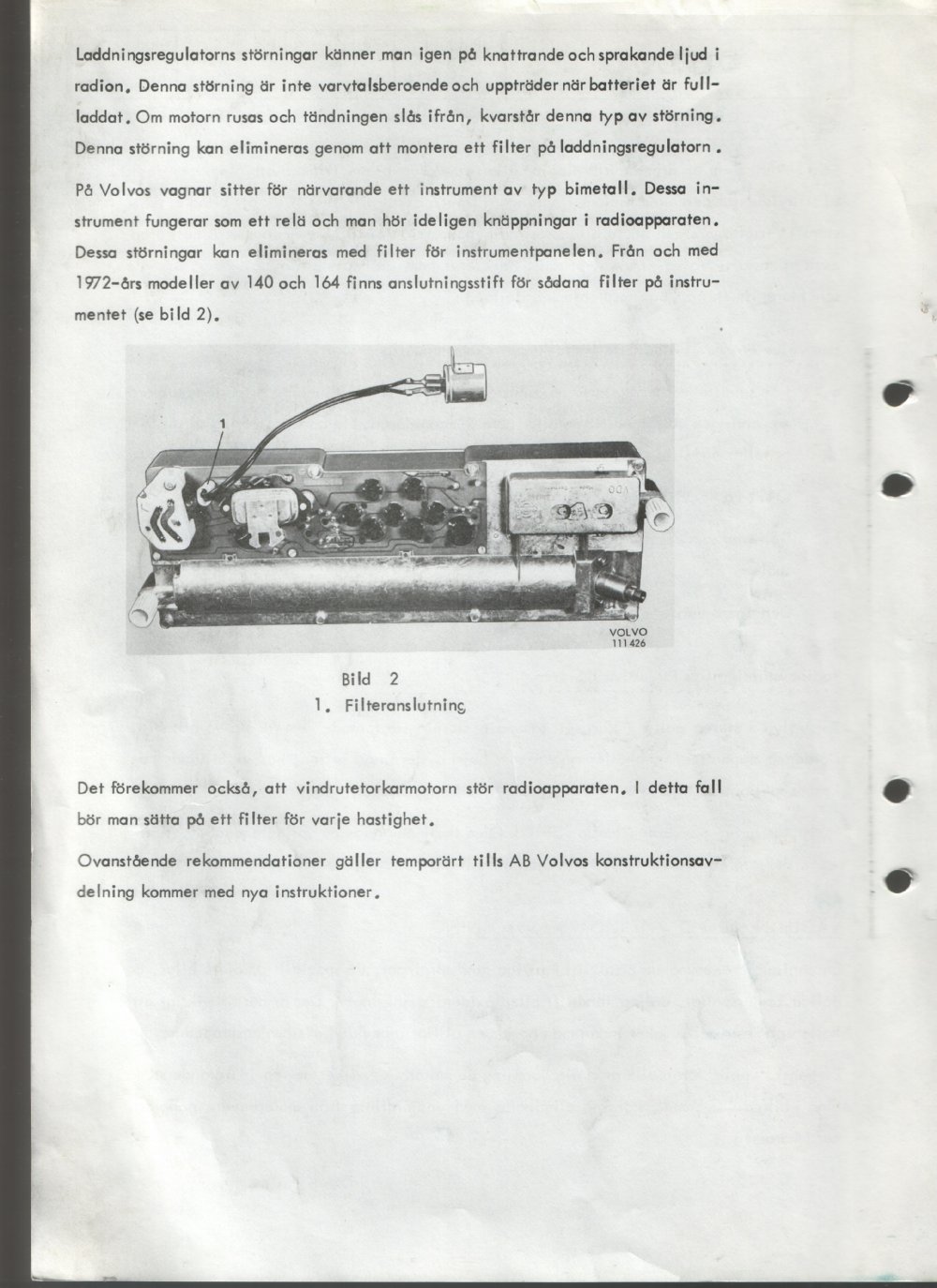 Verkstadsmeddelande/Work shop bulletins and Servicemeddelanden/Service bulletins for the following models: Volvo P1800, Volvo P1800S, Volvo P1800E, Volvo P1800ES, Volvo PV,Volvo PV 444, Volvo PV 544, Volvo Amazon, Volvo 120, Volvo 130, Volvo 220, Volvo 140 , Volvo 240, Volvo 164, Volvo 264 
