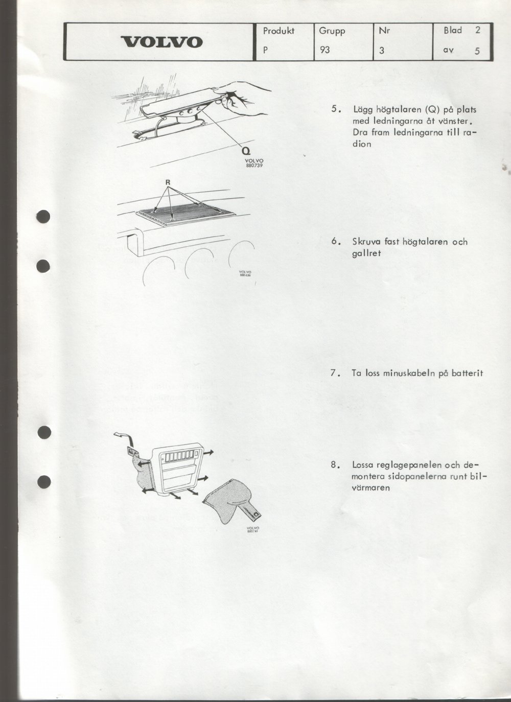 Verkstadsmeddelande/Work shop bulletins and Servicemeddelanden/Service bulletins for the following models: Volvo P1800, Volvo P1800S, Volvo P1800E, Volvo P1800ES, Volvo PV,Volvo PV 444, Volvo PV 544, Volvo Amazon, Volvo 120, Volvo 130, Volvo 220, Volvo 140 , Volvo 240, Volvo 164, Volvo 264 