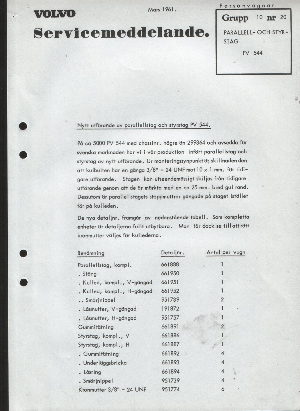 Verkstadsmeddelande/Work shop bulletins and Servicemeddelanden/Service bulletins for the following models: Volvo P1800, Volvo P1800S, Volvo P1800E, Volvo P1800ES, Volvo PV,Volvo PV 444, Volvo PV 544, Volvo Amazon, Volvo 120, Volvo 130, Volvo 220, Volvo 140 , Volvo 240, Volvo 164, Volvo 264 