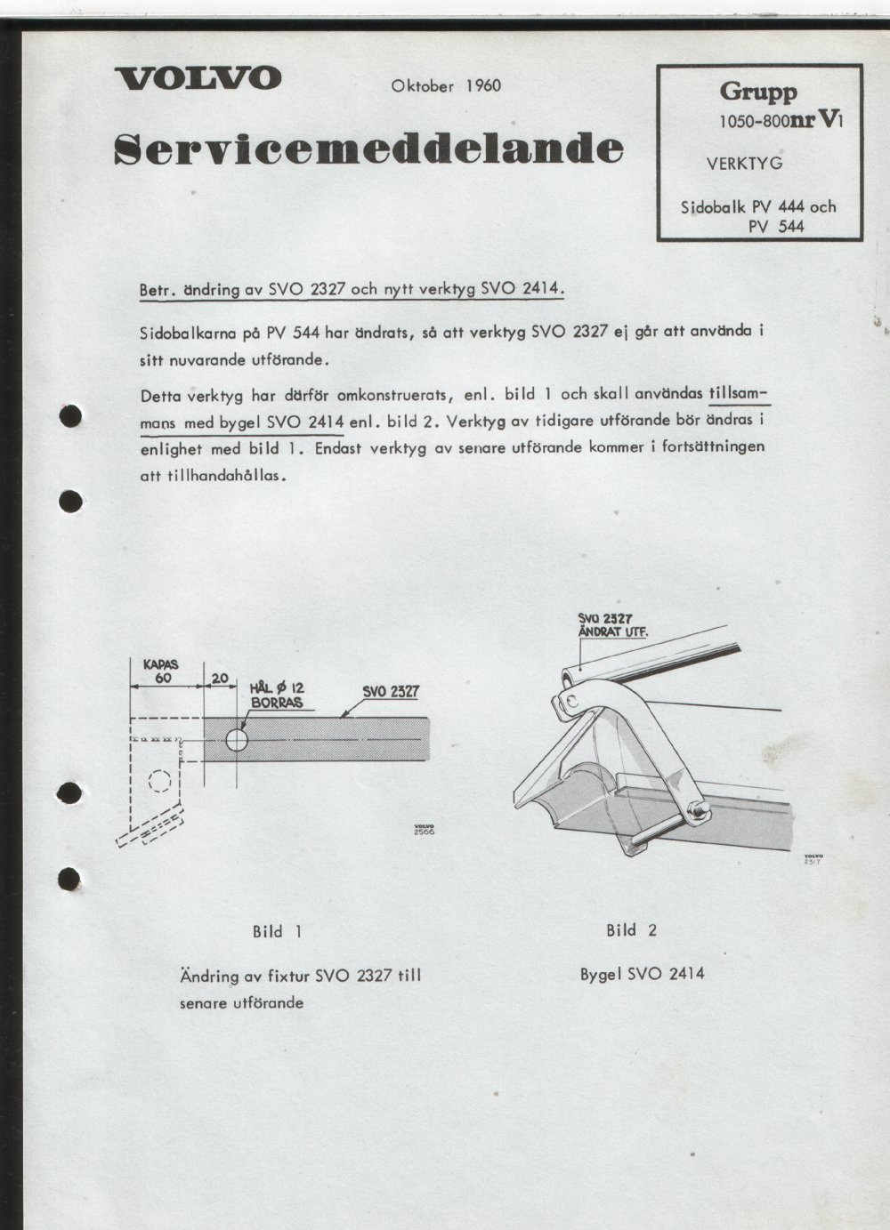 Verkstadsmeddelande/Work shop bulletins and Servicemeddelanden/Service bulletins for the following models: Volvo P1800, Volvo P1800S, Volvo P1800E, Volvo P1800ES, Volvo PV,Volvo PV 444, Volvo PV 544, Volvo Amazon, Volvo 120, Volvo 130, Volvo 220, Volvo 140 , Volvo 240, Volvo 164, Volvo 264 