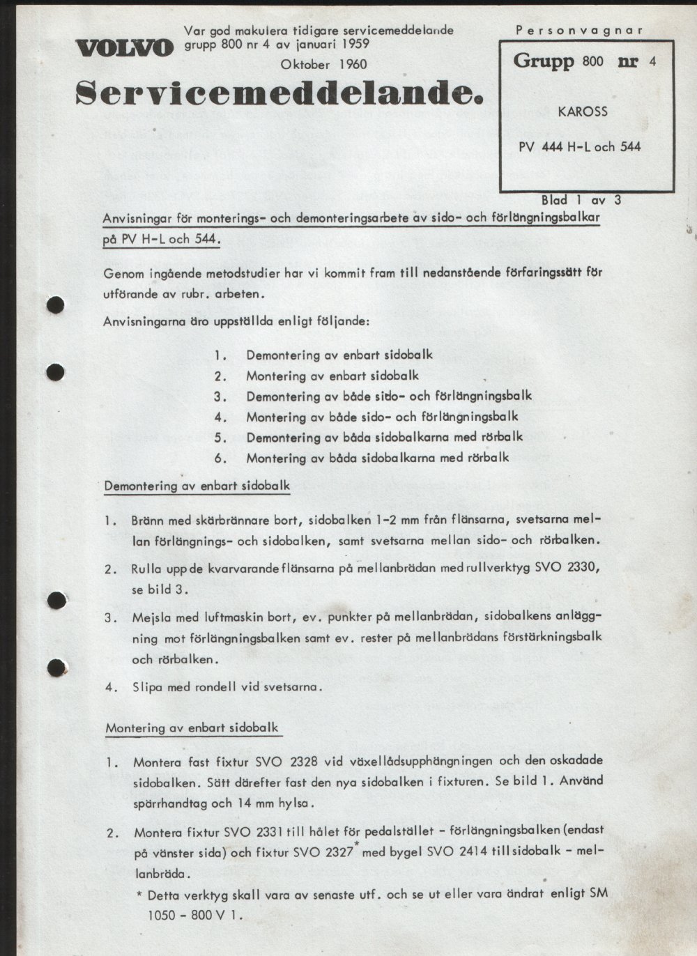Verkstadsmeddelande/Work shop bulletins and Servicemeddelanden/Service bulletins for the following models: Volvo P1800, Volvo P1800S, Volvo P1800E, Volvo P1800ES, Volvo PV,Volvo PV 444, Volvo PV 544, Volvo Amazon, Volvo 120, Volvo 130, Volvo 220, Volvo 140 , Volvo 240, Volvo 164, Volvo 264 