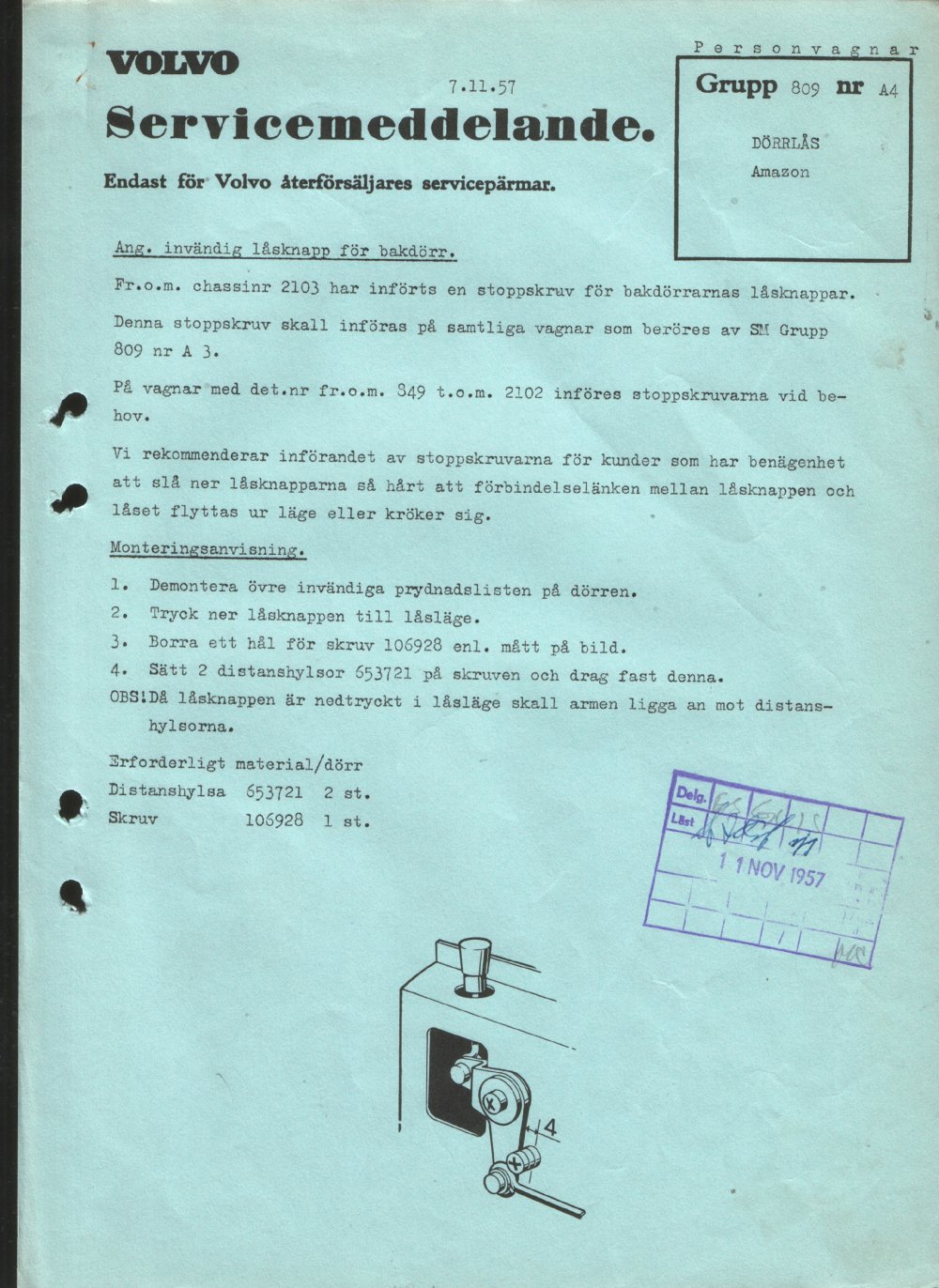 Verkstadsmeddelande/Work shop bulletins and Servicemeddelanden/Service bulletins for the following models: Volvo P1800, Volvo P1800S, Volvo P1800E, Volvo P1800ES, Volvo PV,Volvo PV 444, Volvo PV 544, Volvo Amazon, Volvo 120, Volvo 130, Volvo 220, Volvo 140 , Volvo 240, Volvo 164, Volvo 264 