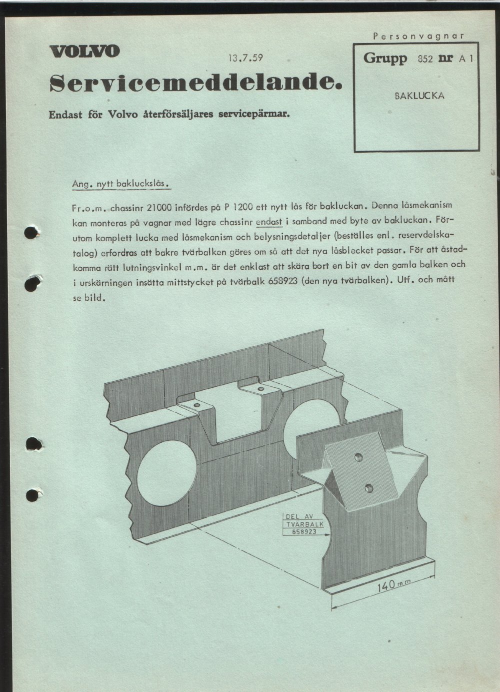 Verkstadsmeddelande/Work shop bulletins and Servicemeddelanden/Service bulletins for the following models: Volvo P1800, Volvo P1800S, Volvo P1800E, Volvo P1800ES, Volvo PV,Volvo PV 444, Volvo PV 544, Volvo Amazon, Volvo 120, Volvo 130, Volvo 220, Volvo 140 , Volvo 240, Volvo 164, Volvo 264 