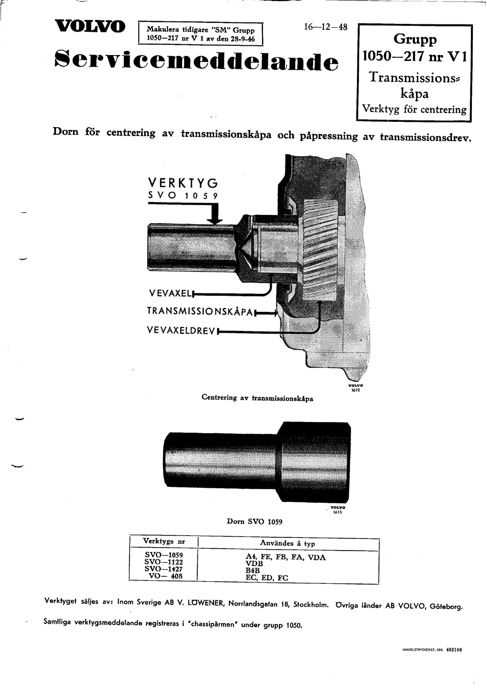 1050-217-V1 1948 December centering av transmissionskapa