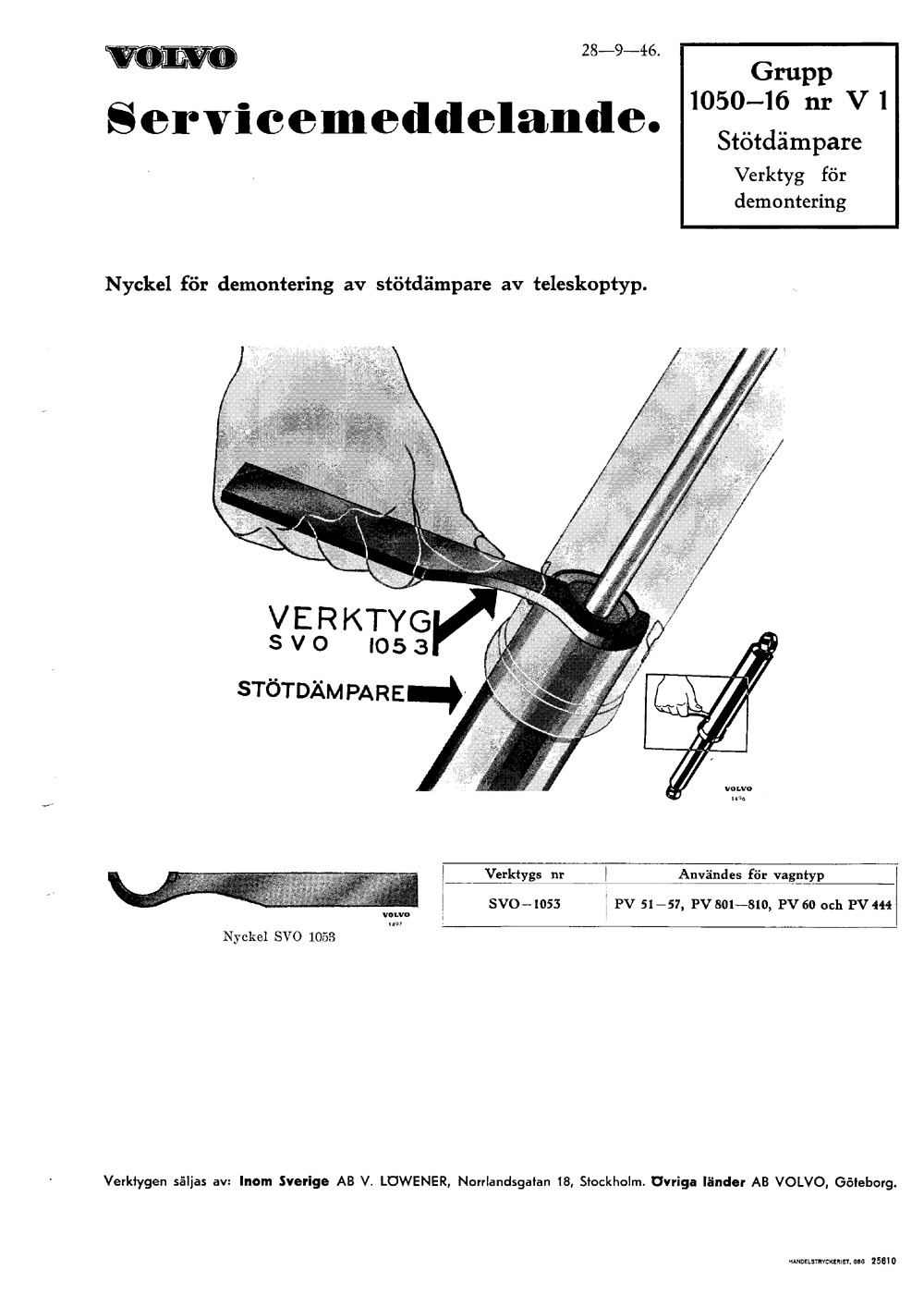 1050-6-V1 1946 September Stotdampare verktyg for demontering