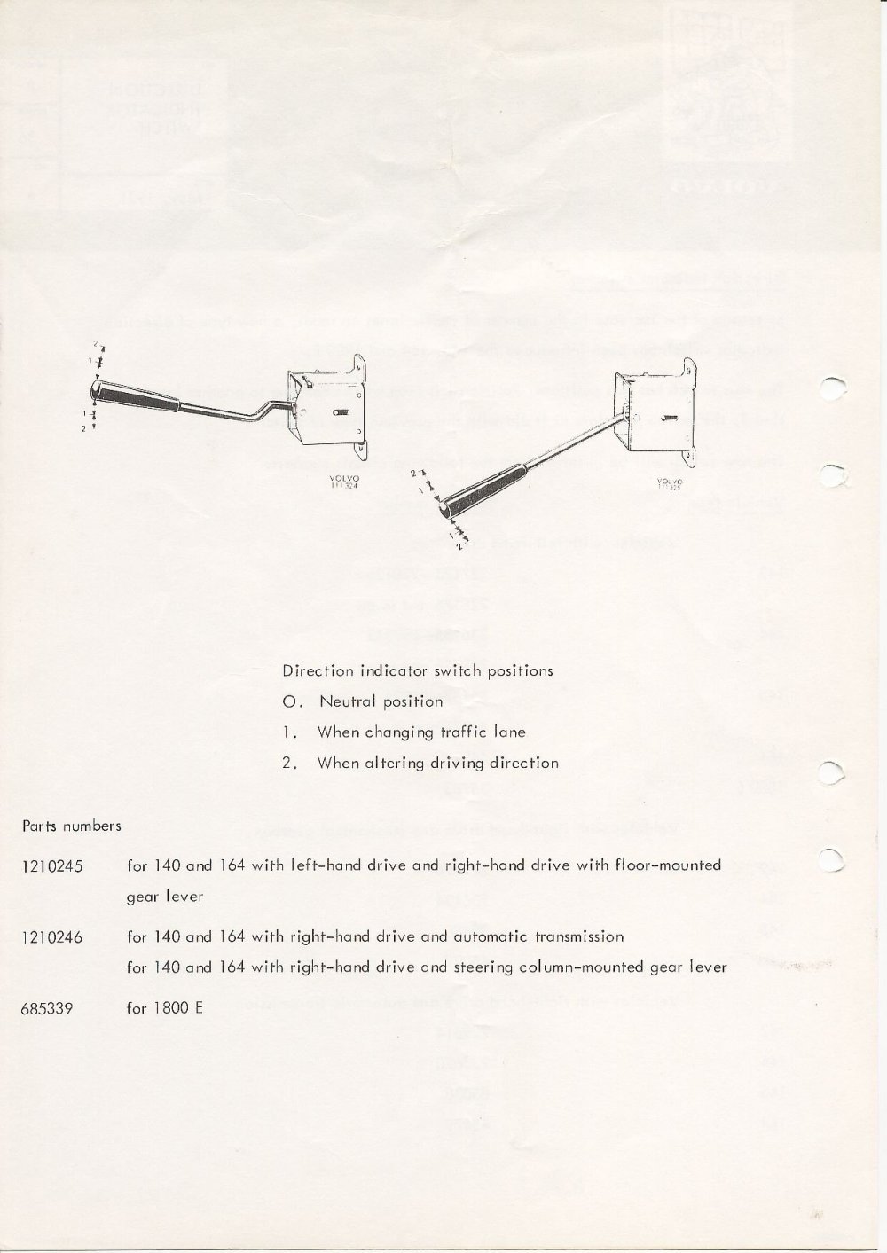 Verkstadsmeddelande/Work shop bulletins and Servicemeddelanden/Service bulletins for the following models: Volvo P1800, Volvo P1800S, Volvo P1800E, Volvo P1800ES, Volvo PV,Volvo PV 444, Volvo PV 544, Volvo Amazon, Volvo 120, Volvo 130, Volvo 220, Volvo 140 , Volvo 240, Volvo 164, Volvo 264 