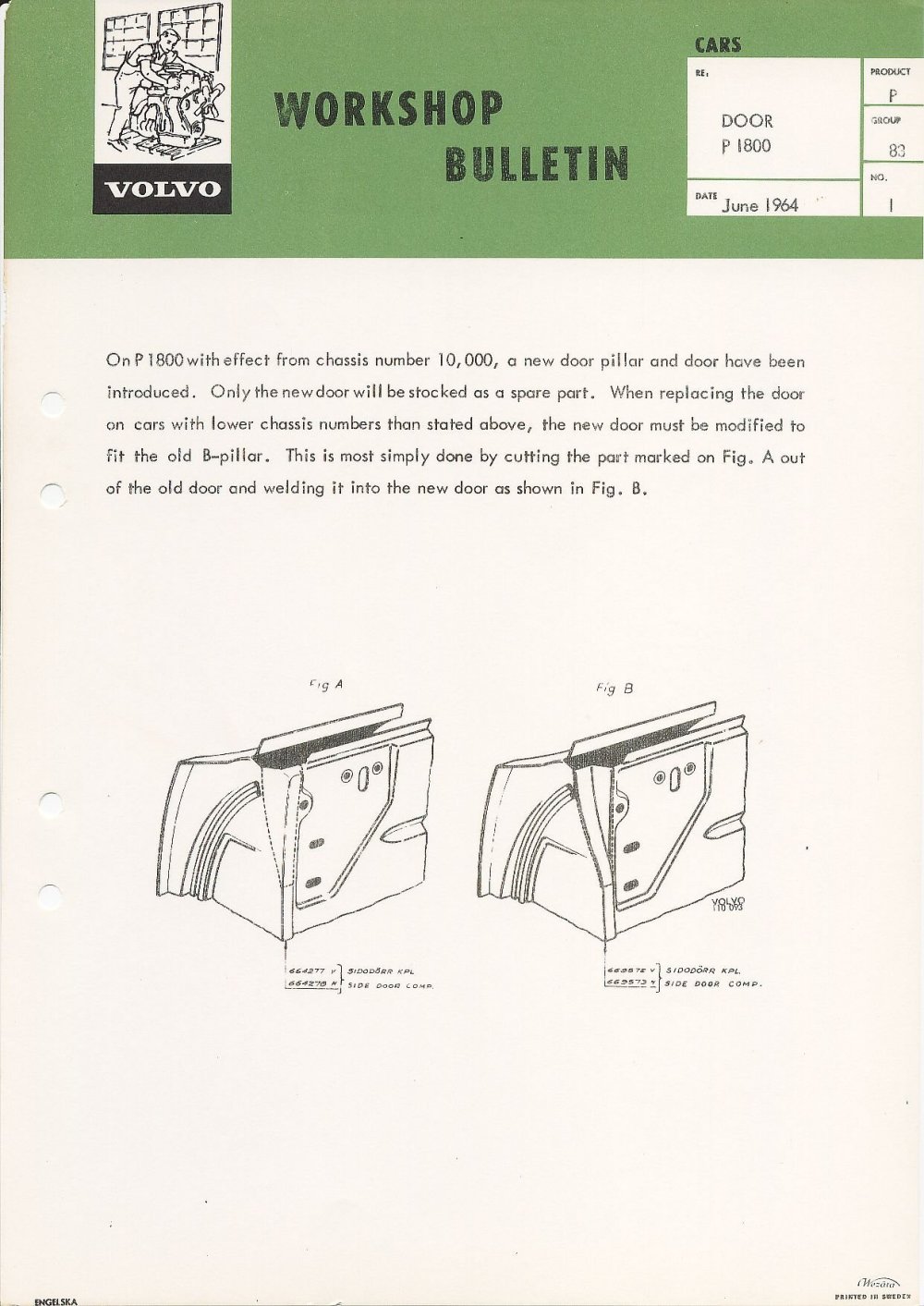 Verkstadsmeddelande/Work shop bulletins and Servicemeddelanden/Service bulletins for the following models: Volvo P1800, Volvo P1800S, Volvo P1800E, Volvo P1800ES, Volvo PV,Volvo PV 444, Volvo PV 544, Volvo Amazon, Volvo 120, Volvo 130, Volvo 220, Volvo 140 , Volvo 240, Volvo 164, Volvo 264 